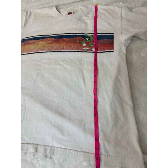 VTG 90s 1997 Looney Tunes Marvin Martian Box Graphic White T-Shirt USA M / L** - Picture 11 of 11